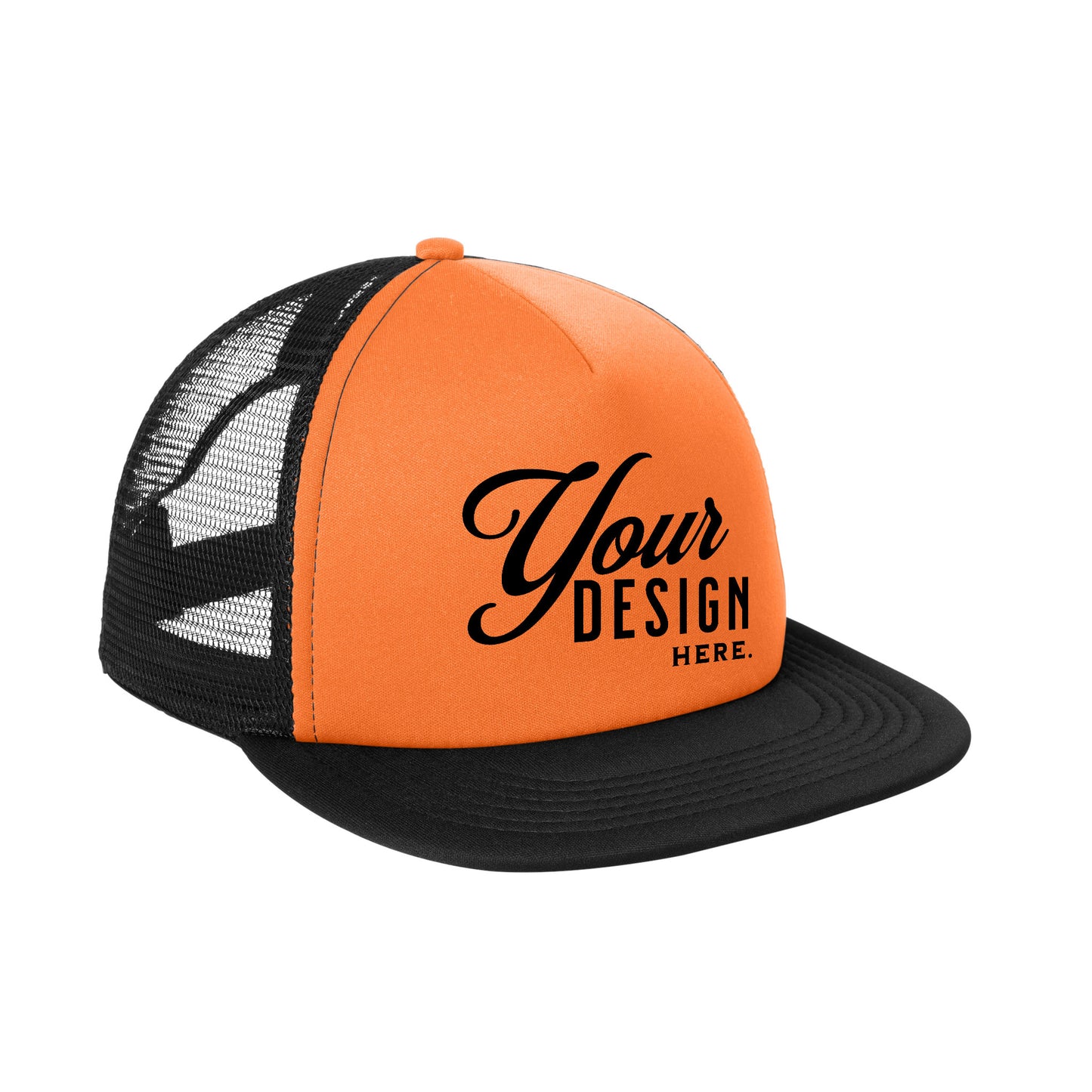 District Flat Bill Foam Snapback Trucker Cap - DT624