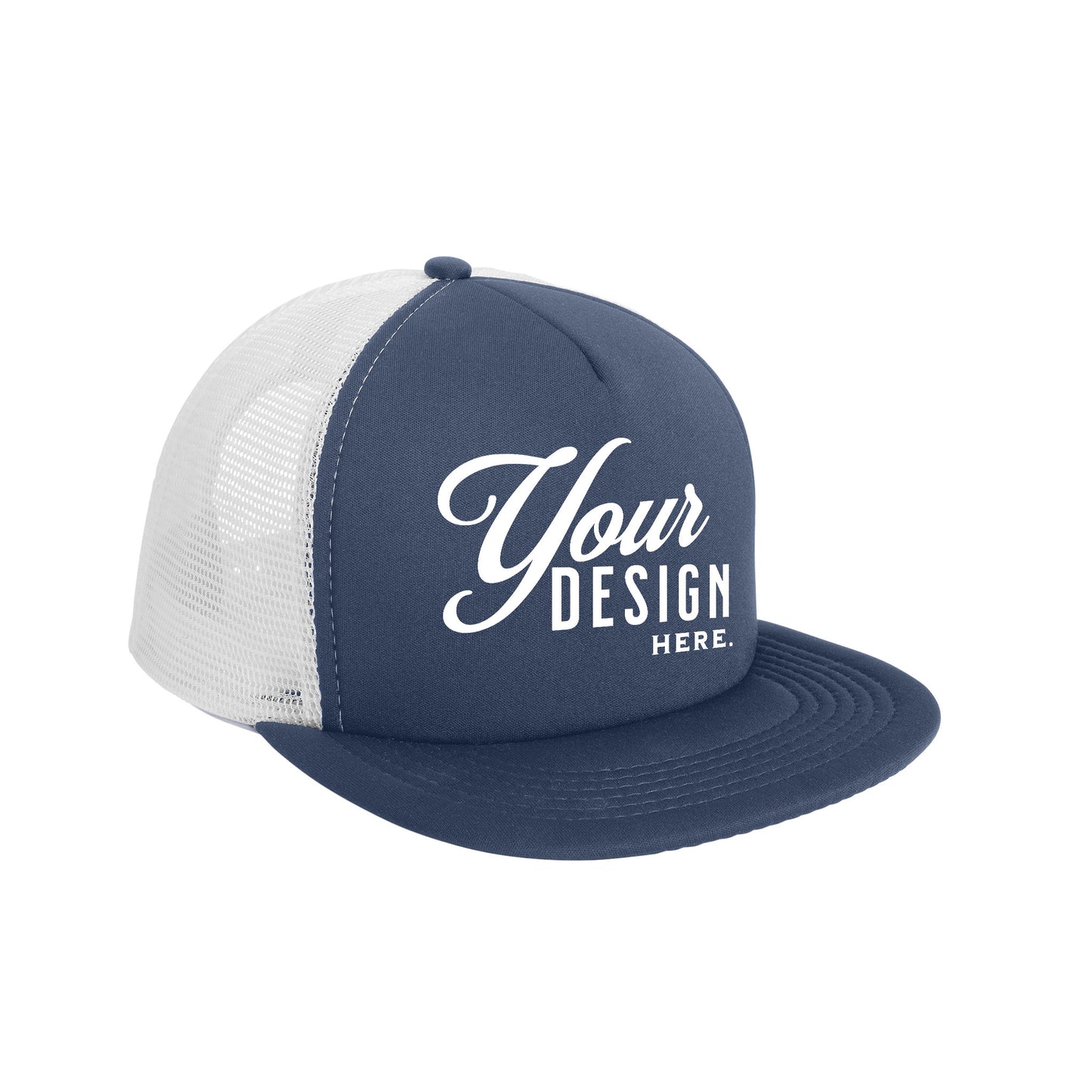 District Flat Bill Foam Snapback Trucker Cap - DT624