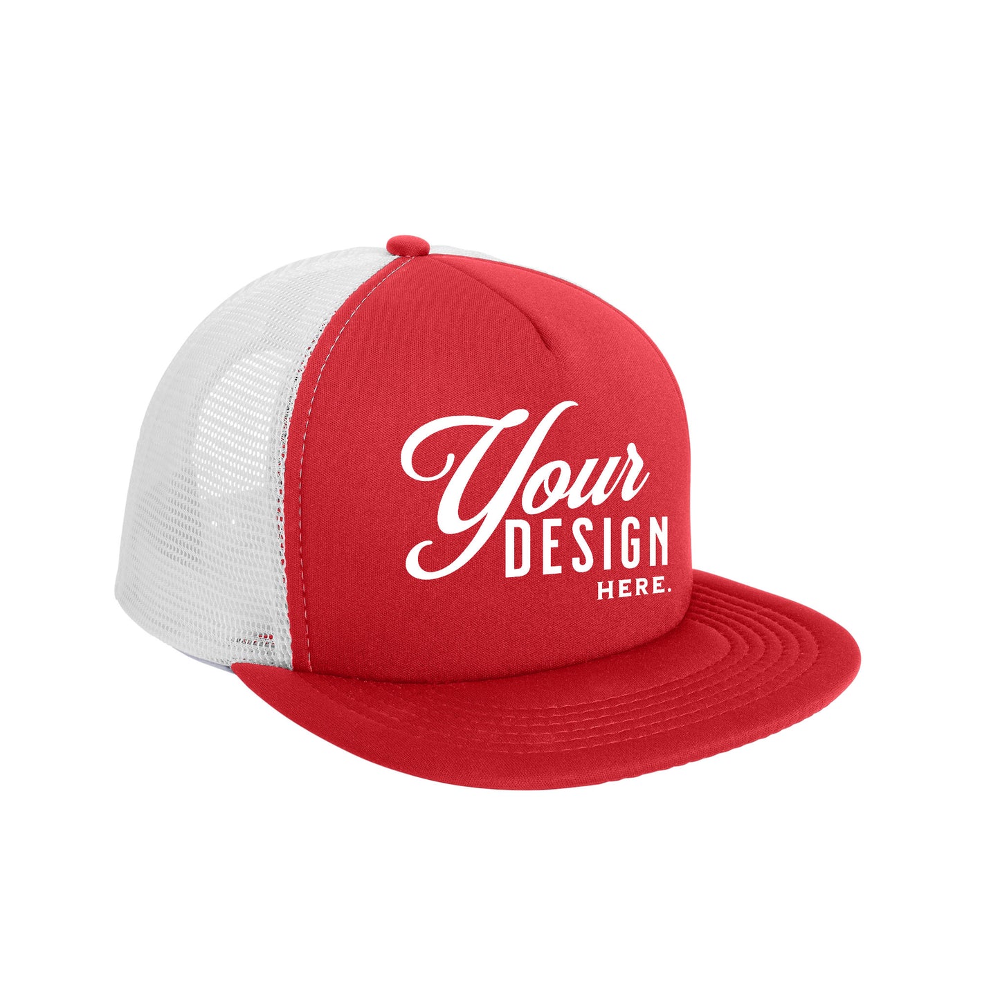 District Flat Bill Foam Snapback Trucker Cap - DT624