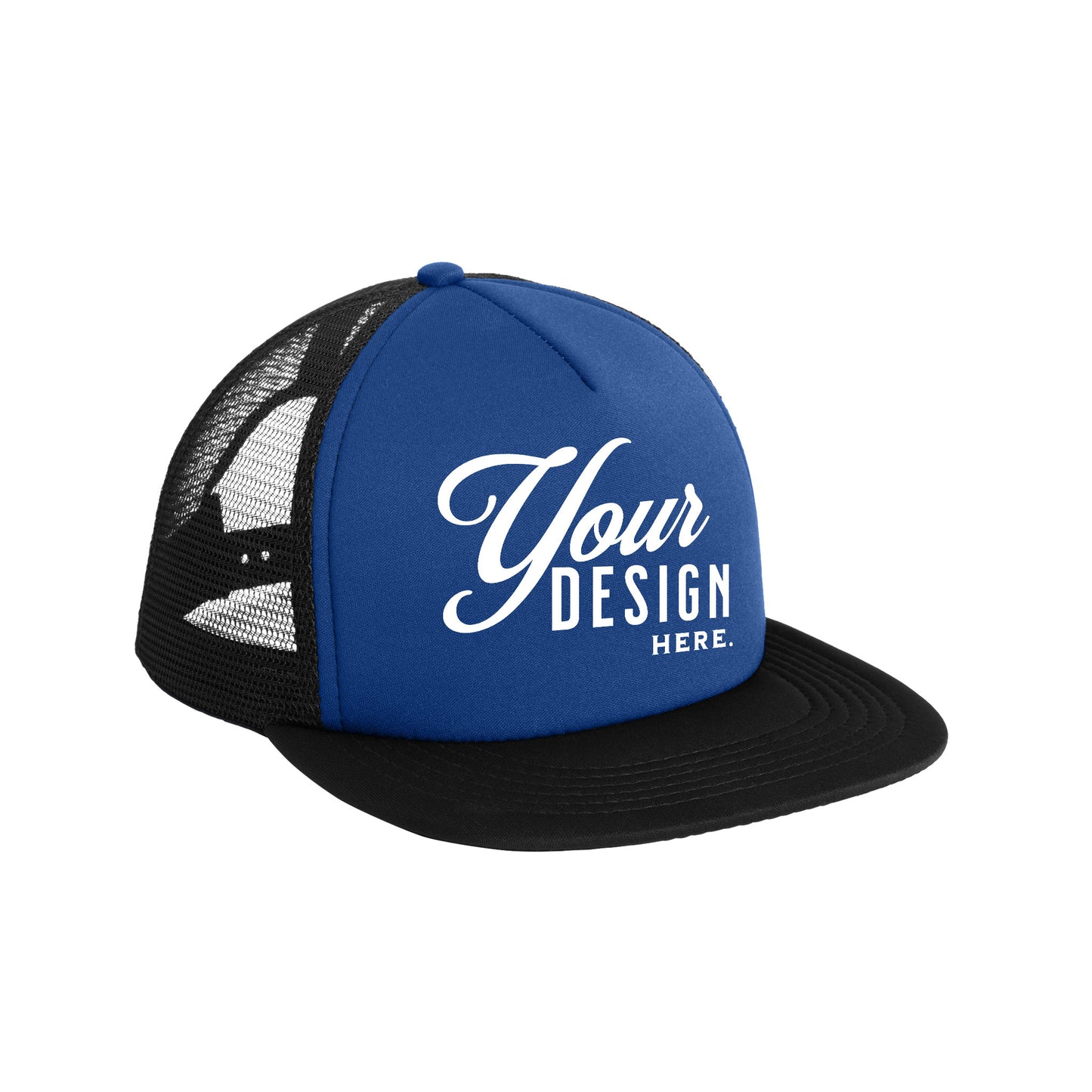 District Flat Bill Foam Snapback Trucker Cap - DT624