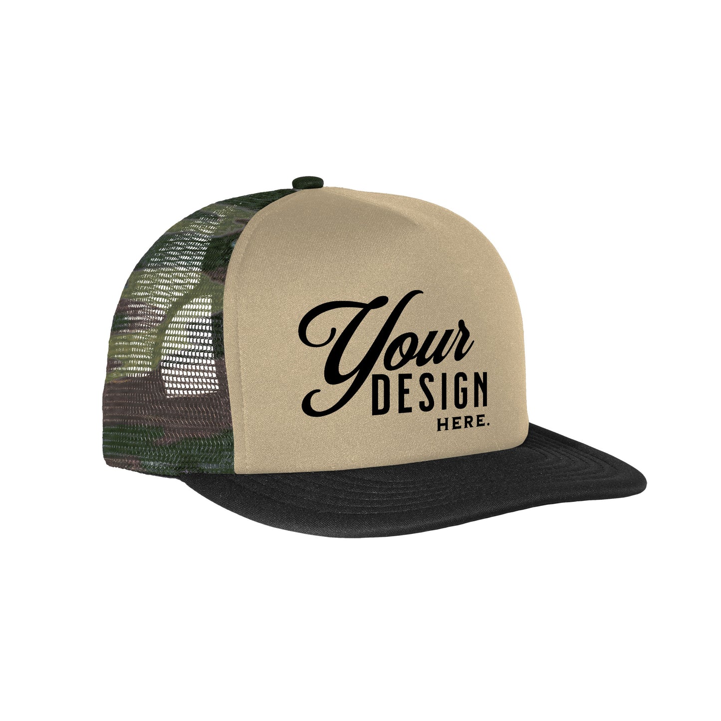 District Flat Bill Foam Snapback Trucker Cap - DT624